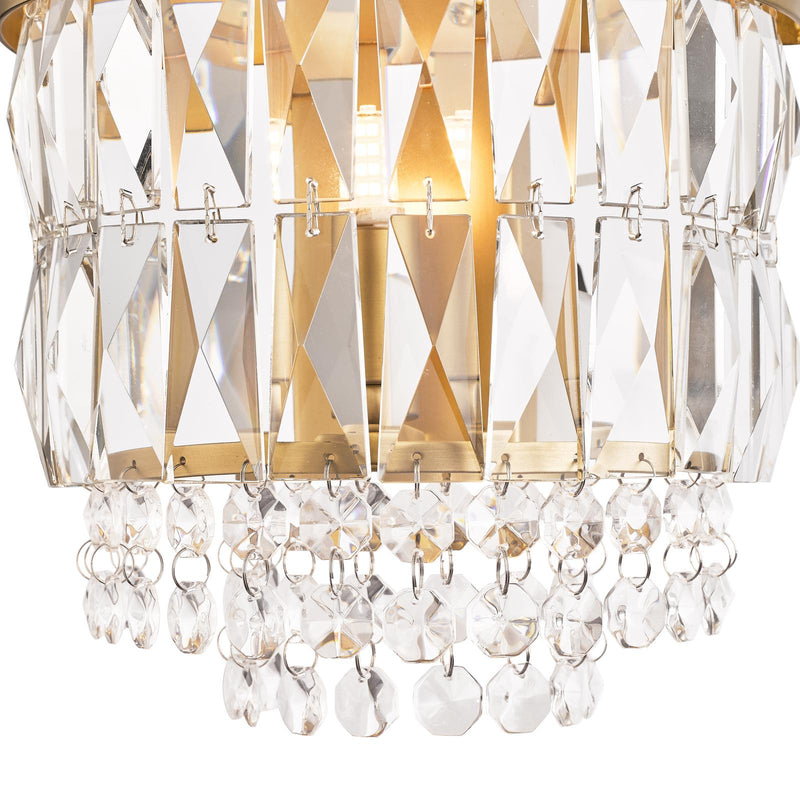 Laura Ashley Rhosill Wall Light Crystal and Matt Antique Brass • LA3756391-Q