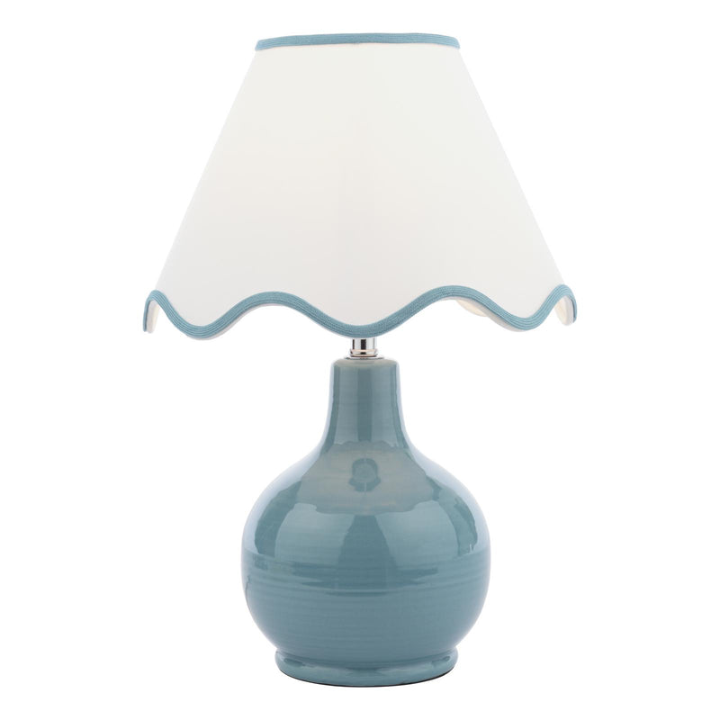 Laura Ashley Bramhope Table Lamp Blue Ceramic With Shade • LA3756394-Q