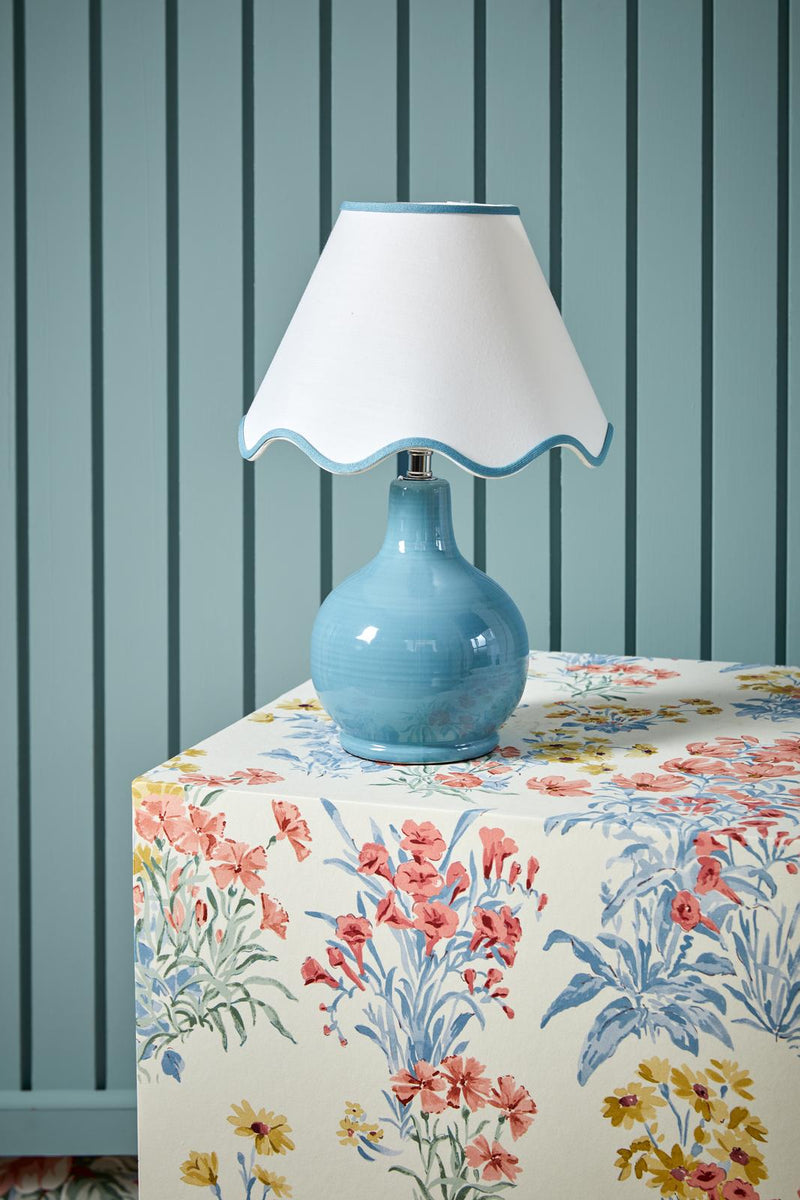 Laura Ashley Bramhope Table Lamp Blue Ceramic With Shade • LA3756394-Q