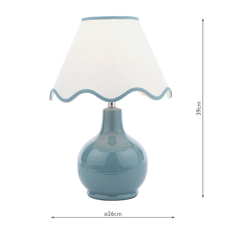 Laura Ashley Bramhope Table Lamp Blue Ceramic With Shade • LA3756394-Q