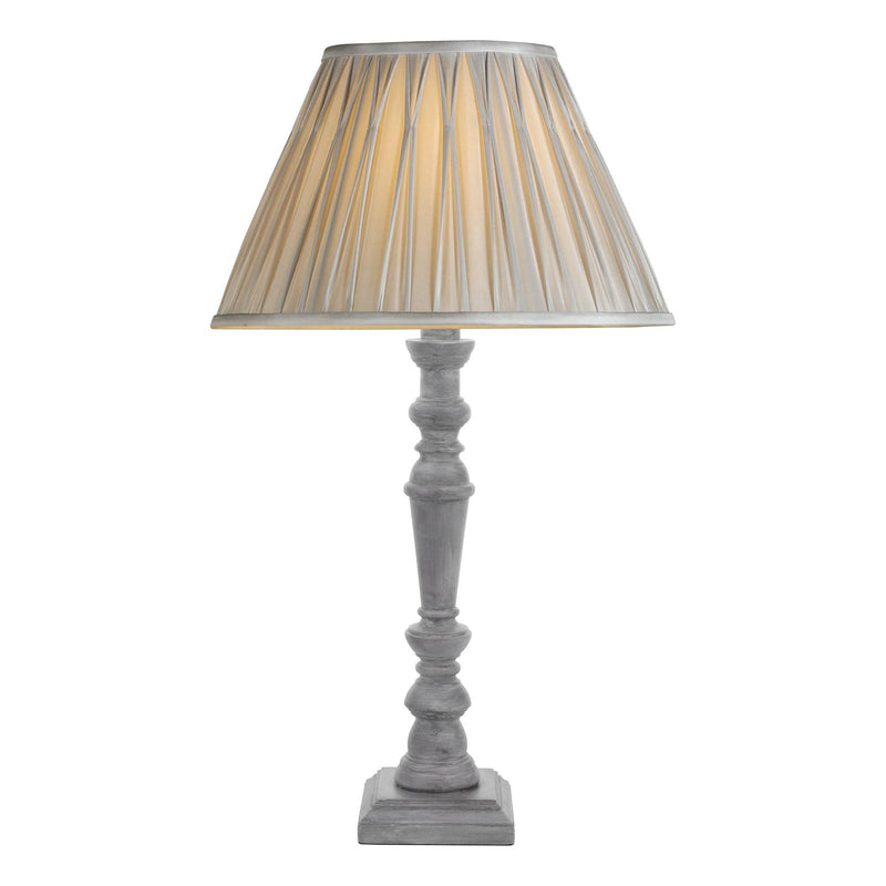 Laura Ashley Tate Table Lamp Distressed Grey and Polished Chrome Base Only • LA3756395-Q