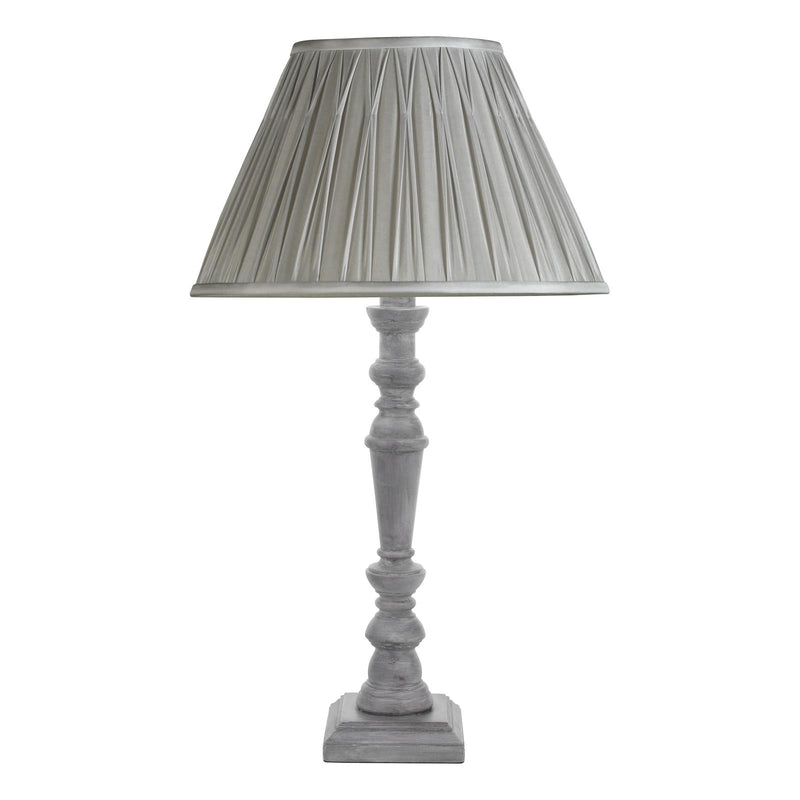 Laura Ashley Tate Table Lamp Distressed Grey and Polished Chrome Base Only • LA3756395-Q