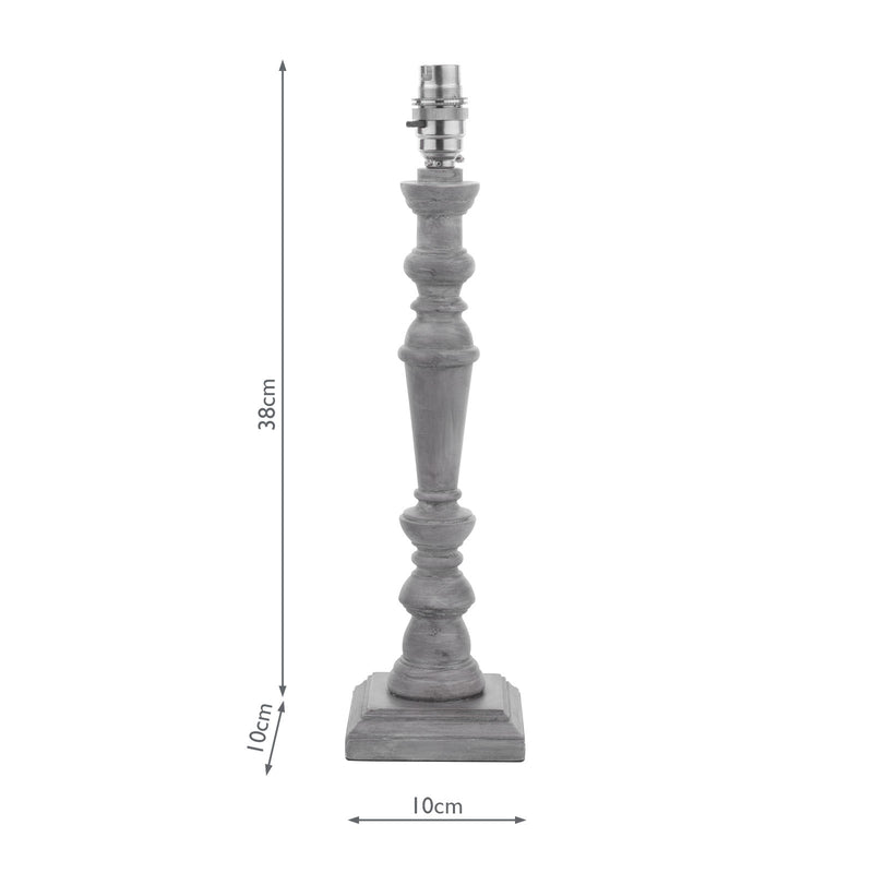 Laura Ashley Tate Table Lamp Distressed Grey and Polished Chrome Base Only • LA3756395-Q