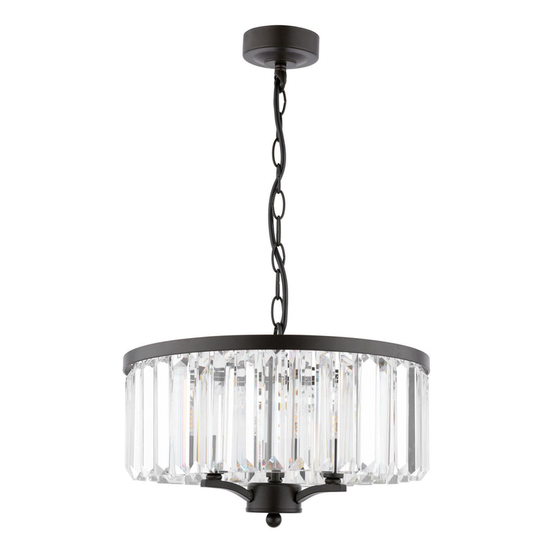 Laura Ashley Elkwood 3 Light Pendant Crystal and Black • LA3756398-Q