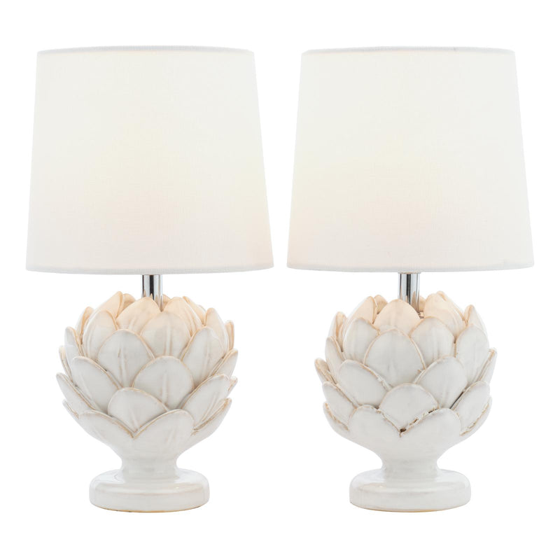 Laura Ashley Artichoke Twin Pack Table Lamp White With Shade • LA3756399-Q