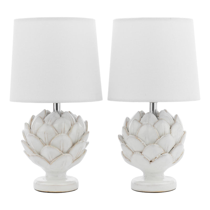 Laura Ashley Artichoke Twin Pack Table Lamp White With Shade • LA3756399-Q