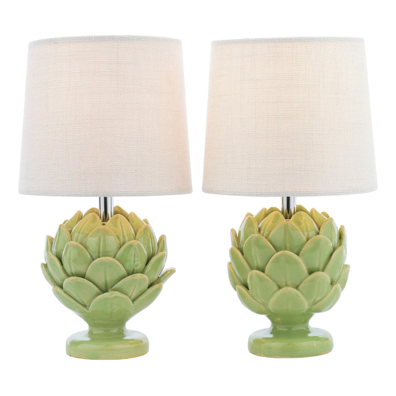 Laura Ashley Artichoke Twin Pack Table Lamp Green With Shade • LA3756400-Q