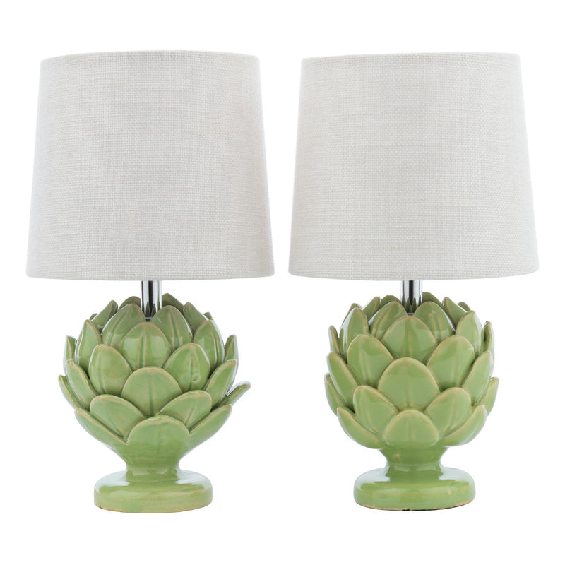 Laura Ashley Artichoke Twin Pack Table Lamp Green With Shade • LA3756400-Q