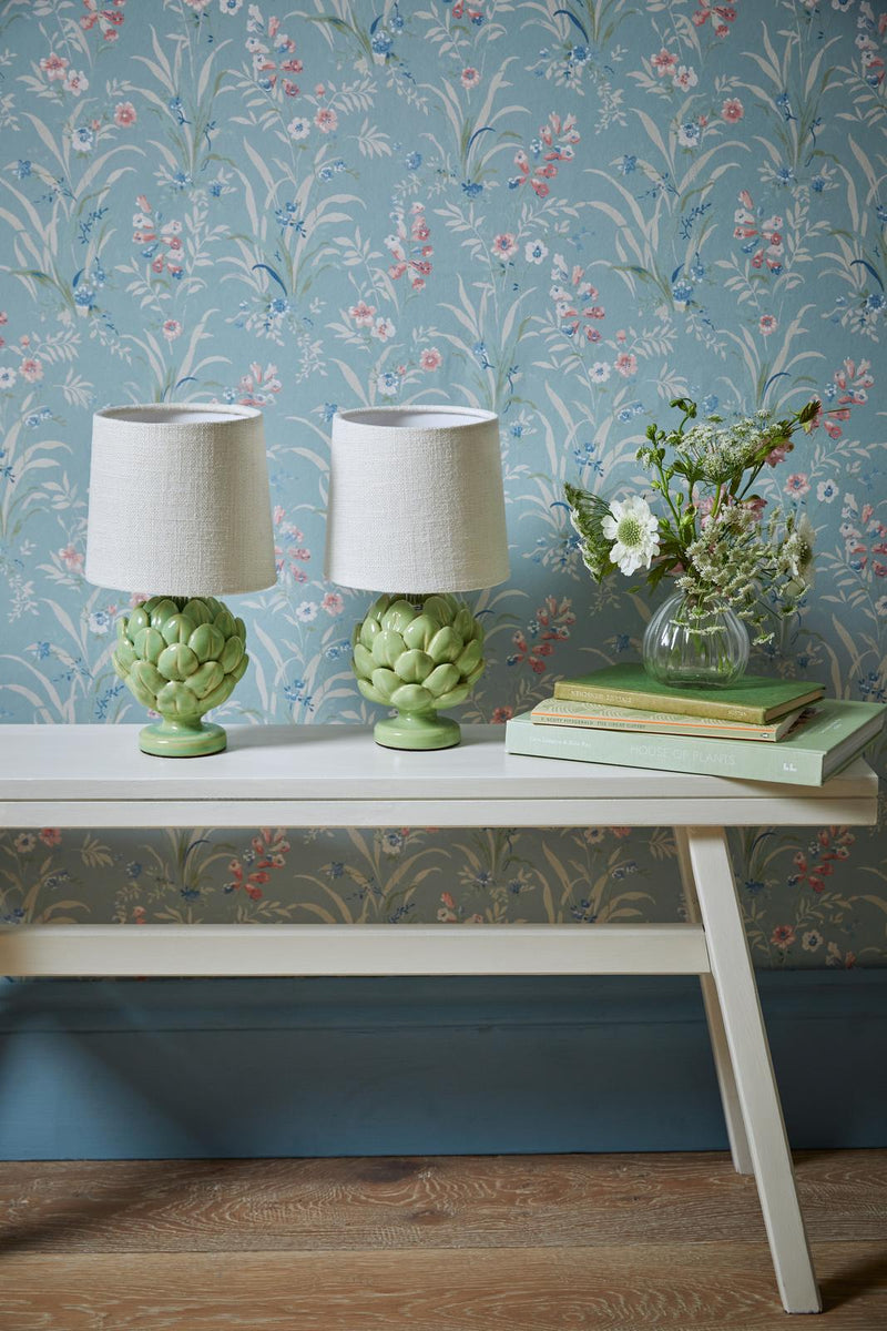 Laura Ashley Artichoke Twin Pack Table Lamp Green With Shade • LA3756400-Q