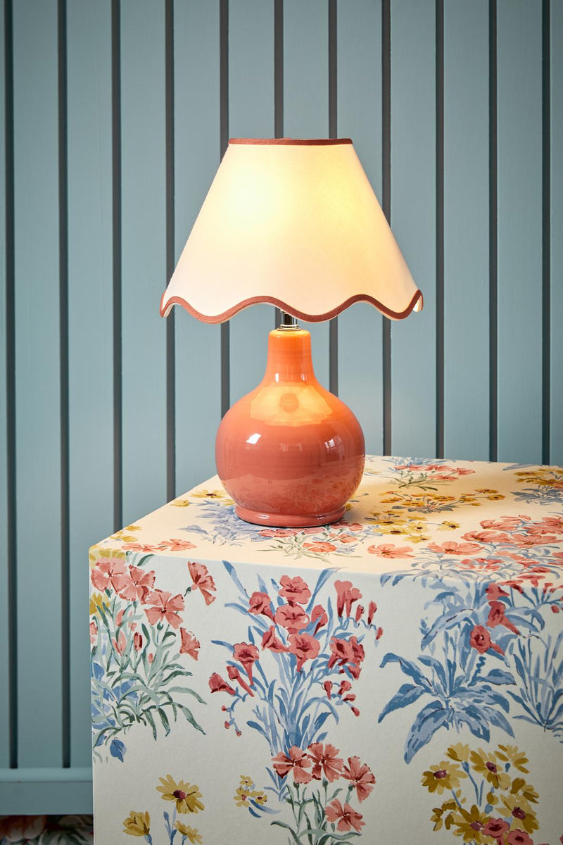 Laura Ashley Bramhope Table Lamp Terracotta Ceramic With Shade • LA3756403-Q