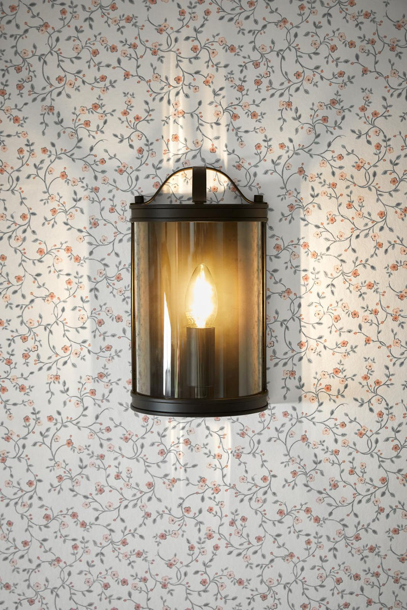 Laura Ashley Harrington Wall Light Matt Black and Glass • LA3756423-Q