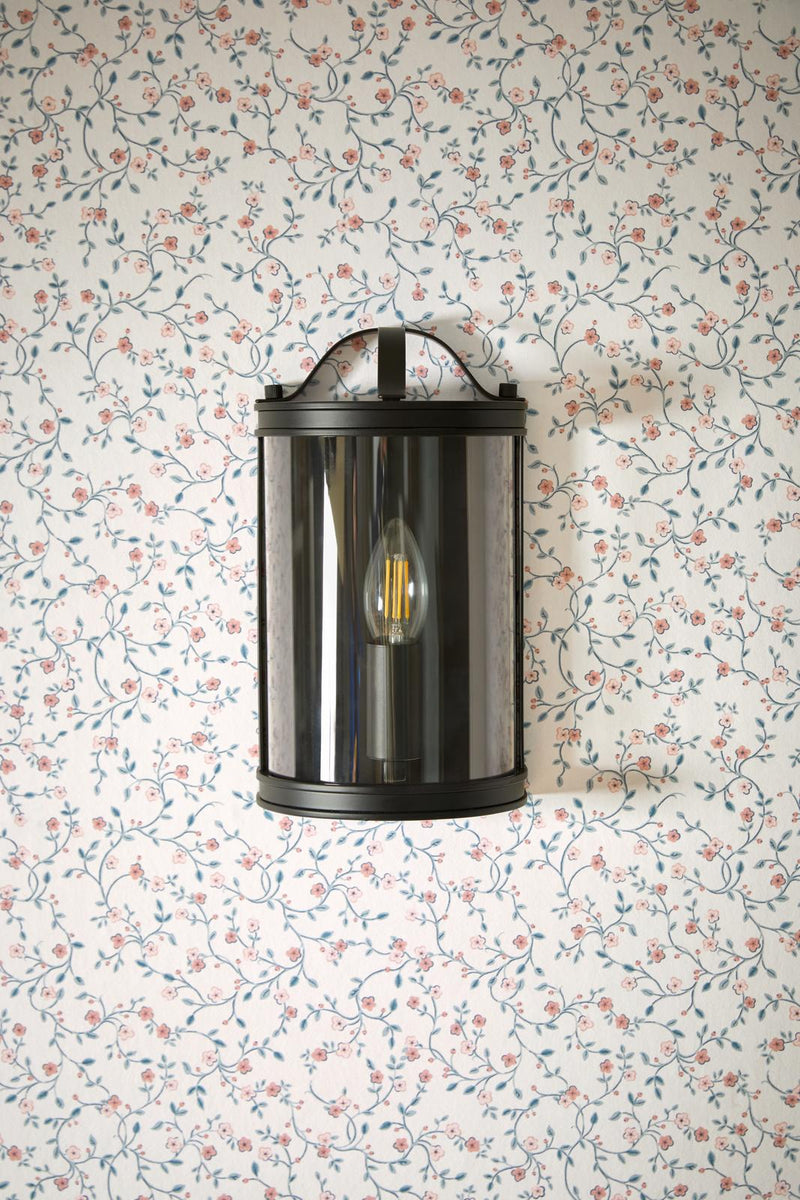 Laura Ashley Harrington Wall Light Matt Black and Glass • LA3756423-Q