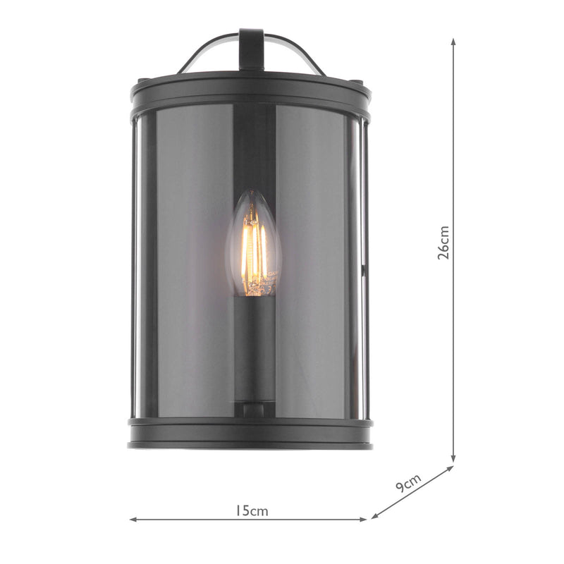 Laura Ashley Harrington Wall Light Matt Black and Glass • LA3756423-Q