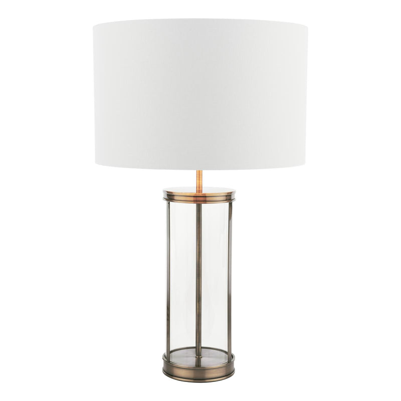 Laura Ashley Harrington Large Table Lamp Antique Brass and Glass With Shade • LA3756424-Q