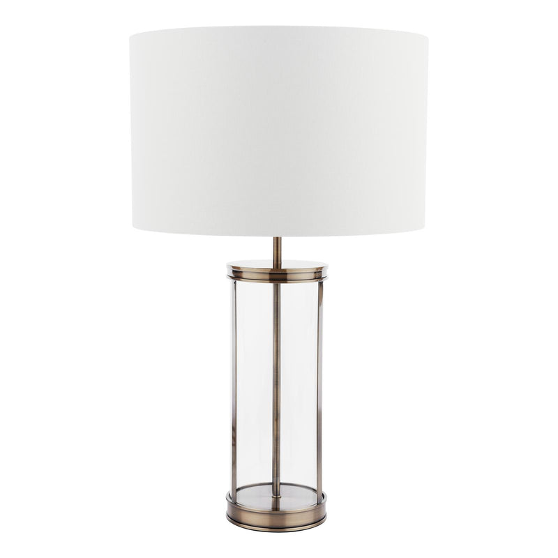 Laura Ashley Harrington Large Table Lamp Antique Brass and Glass With Shade • LA3756424-Q