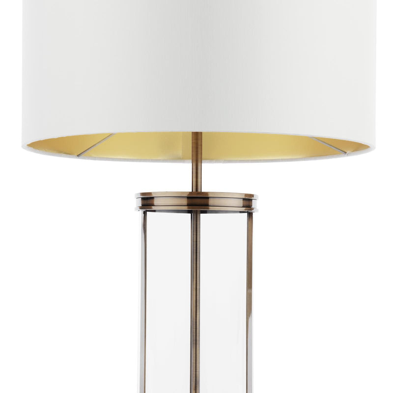 Laura Ashley Harrington Large Table Lamp Antique Brass and Glass With Shade • LA3756424-Q