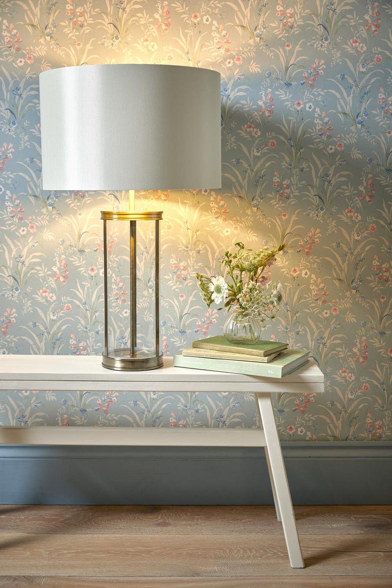 Laura Ashley Harrington Large Table Lamp Antique Brass and Glass With Shade • LA3756424-Q