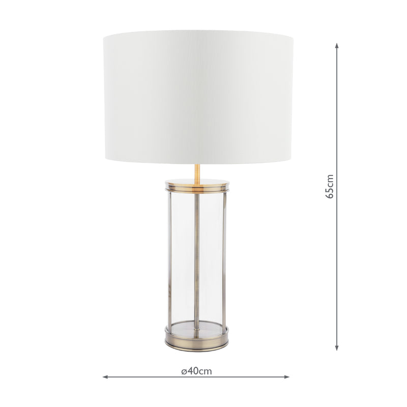 Laura Ashley Harrington Large Table Lamp Antique Brass and Glass With Shade • LA3756424-Q