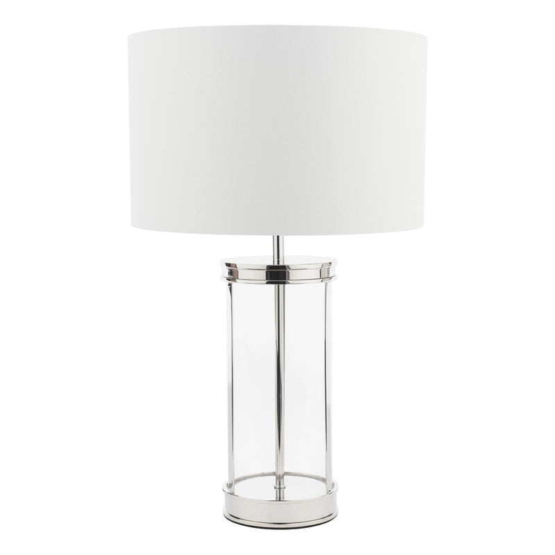 Laura Ashley Harrington Small Table Lamp Polished Nickel and Glass With Shade • LA3756426-Q