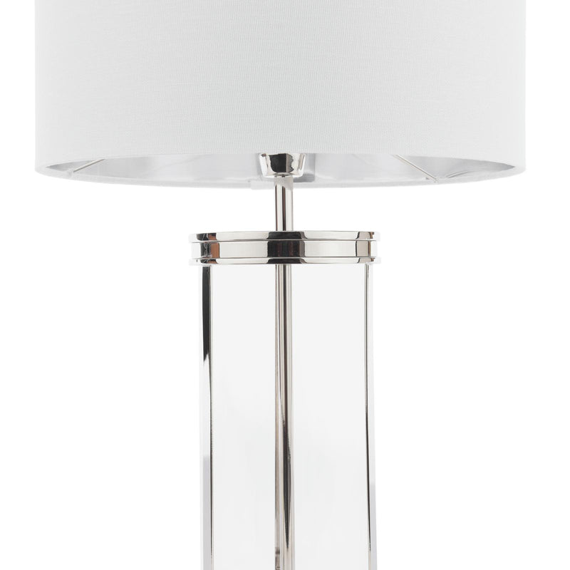 Laura Ashley Harrington Small Table Lamp Polished Nickel and Glass With Shade • LA3756426-Q