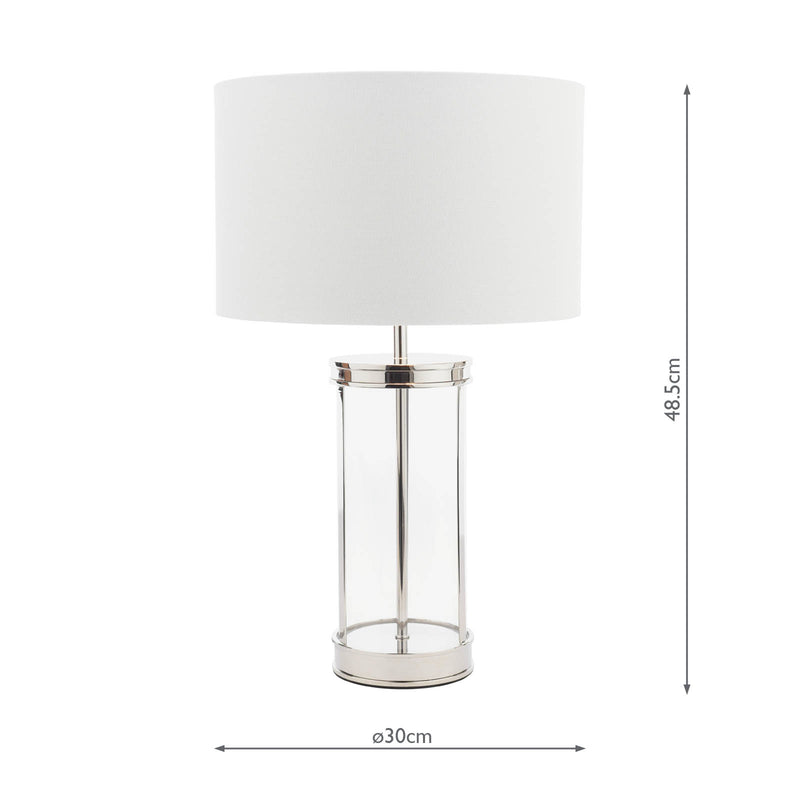 Laura Ashley Harrington Small Table Lamp Polished Nickel and Glass With Shade • LA3756426-Q