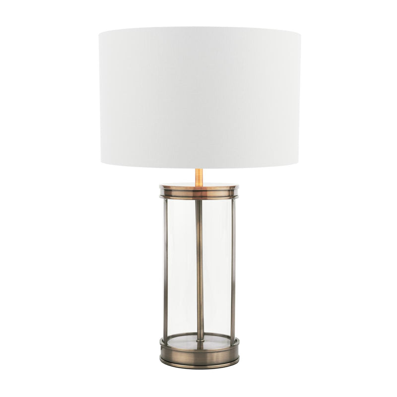 Laura Ashley Harrington Small Table Lamp Antique Brass and Glass With Shade • LA3756429-Q