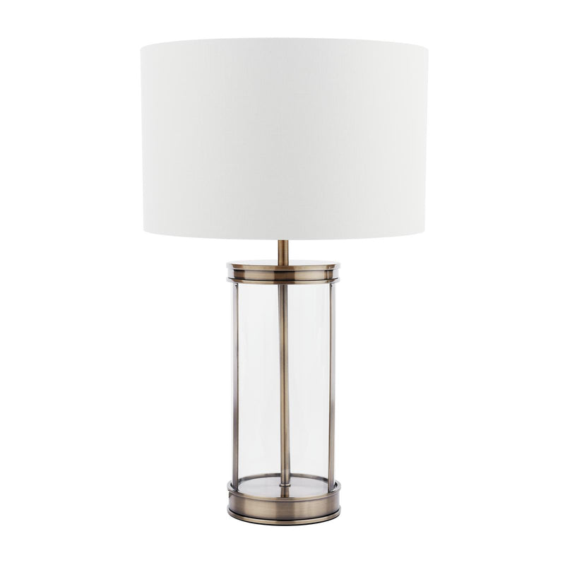 Laura Ashley Harrington Small Table Lamp Antique Brass and Glass With Shade • LA3756429-Q