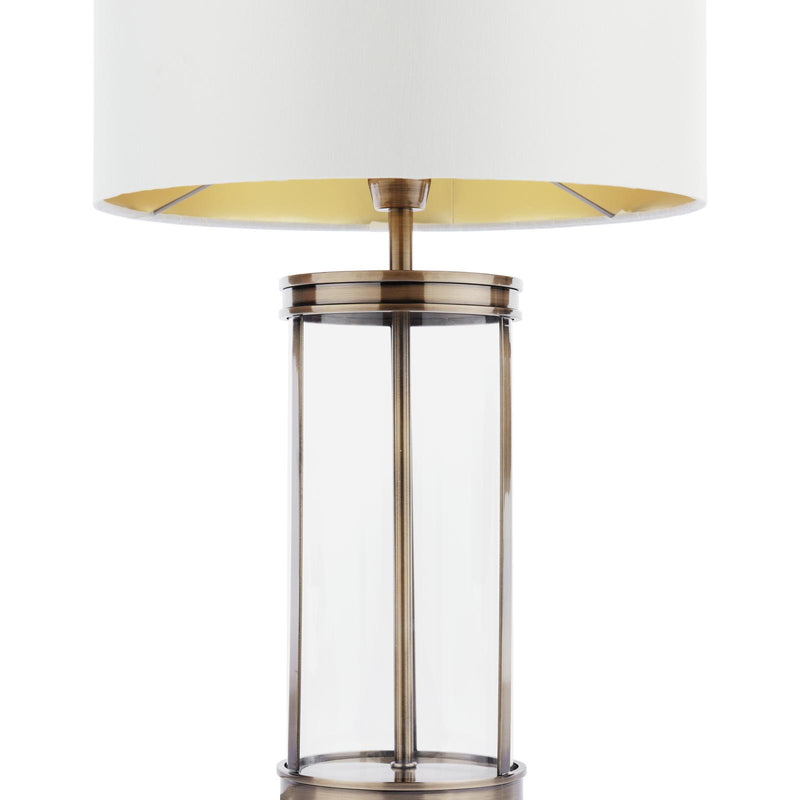 Laura Ashley Harrington Small Table Lamp Antique Brass and Glass With Shade • LA3756429-Q