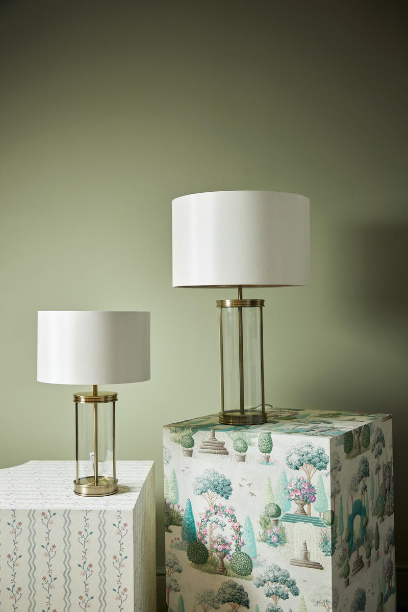 Laura Ashley Harrington Small Table Lamp Antique Brass and Glass With Shade • LA3756429-Q