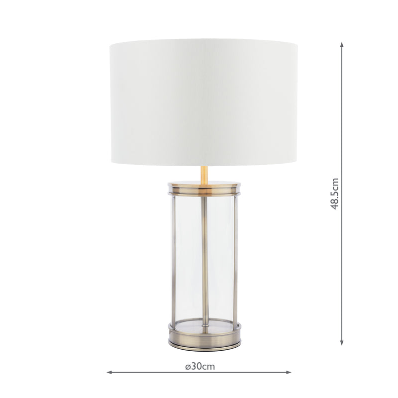 Laura Ashley Harrington Small Table Lamp Antique Brass and Glass With Shade • LA3756429-Q