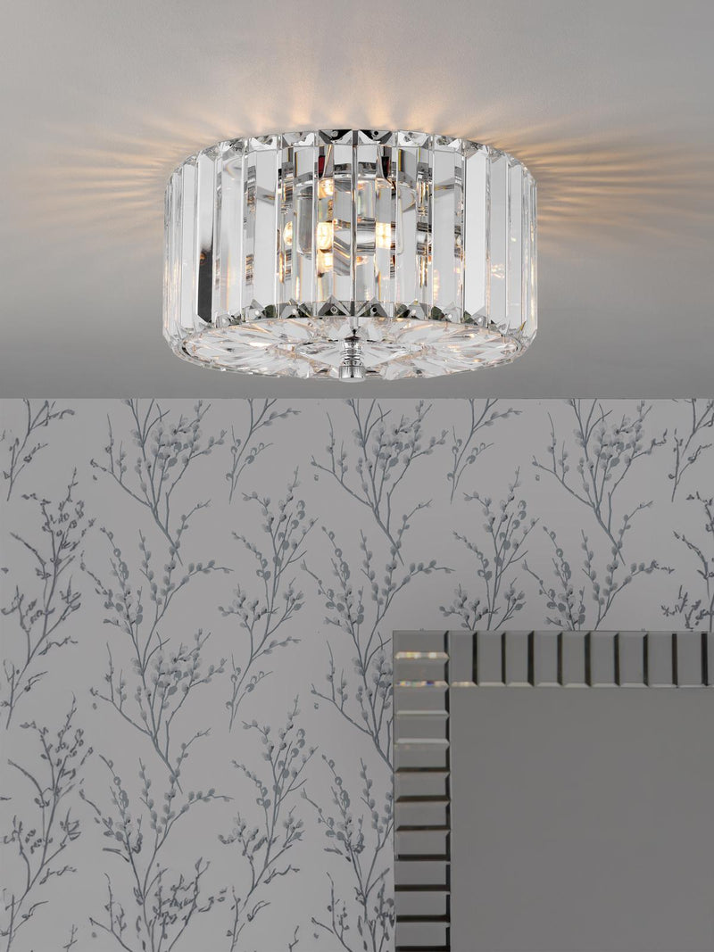Laura Ashley Fernhurst Small 3 Light Flush Crystal and Polished Chrome • LA3756456-Q