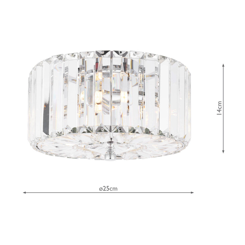 Laura Ashley Fernhurst Small 3 Light Flush Crystal and Polished Chrome • LA3756456-Q