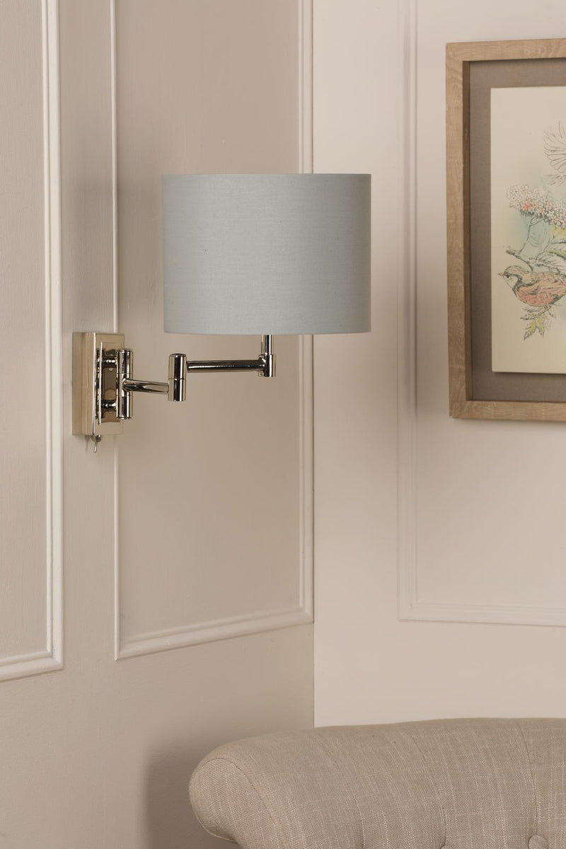 Laura Ashley Marlowe Wall Light Polished Nickel With Shade • LA3756459-Q