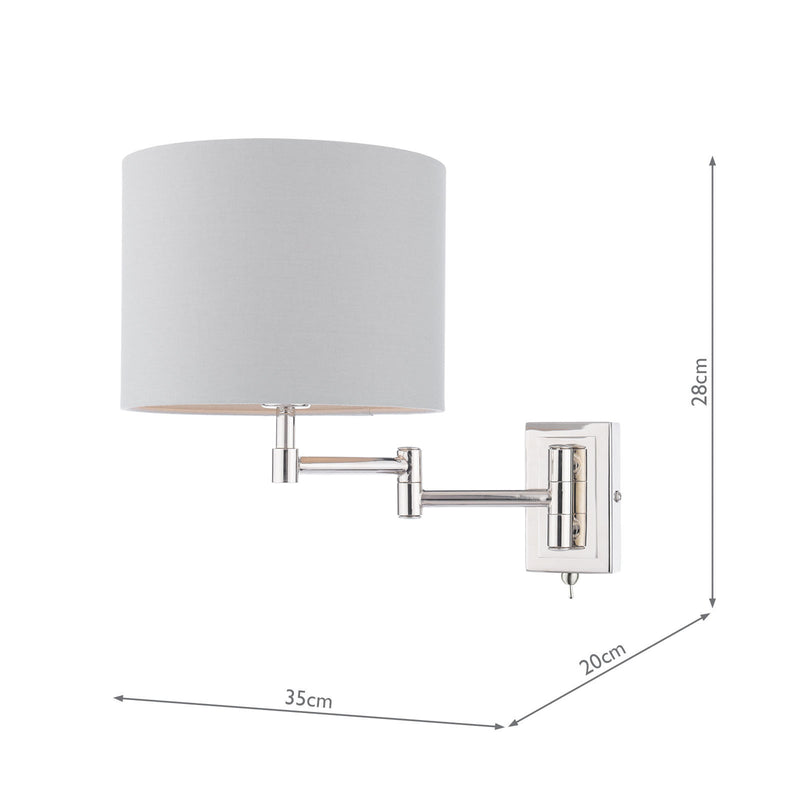 Laura Ashley Marlowe Wall Light Polished Nickel With Shade • LA3756459-Q