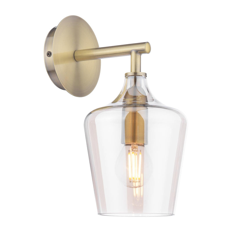 Laura Ashley Ockley Wall Light Antique Brass and Champagne Glass • LA3756460-Q
