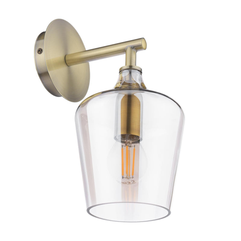Laura Ashley Ockley Wall Light Antique Brass and Champagne Glass • LA3756460-Q