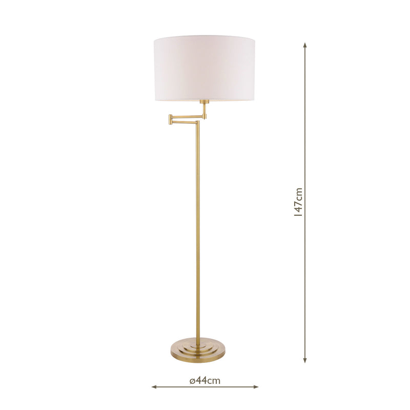 Laura Ashley Marlowe Floor Lamp Antique Brass With Shade • LA3756461-Q