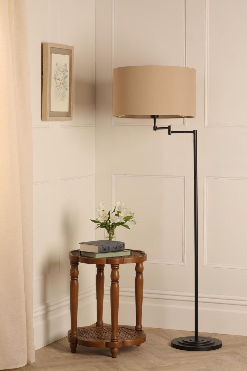 Laura Ashley Marlowe Floor Lamp Matt Black With Shade • LA3756462-Q