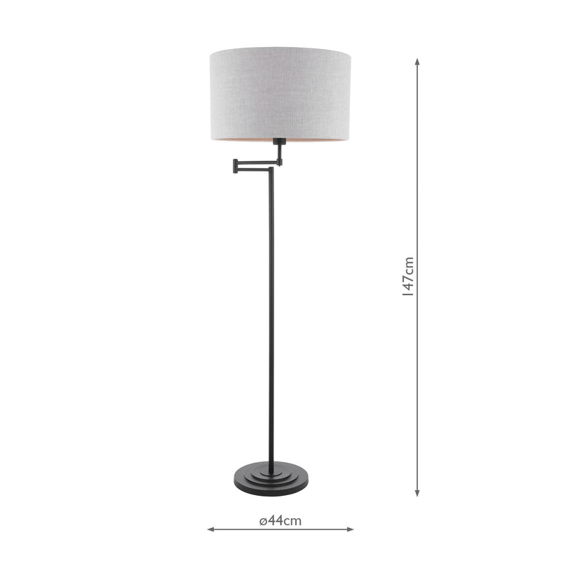 Laura Ashley Marlowe Floor Lamp Matt Black With Shade • LA3756462-Q
