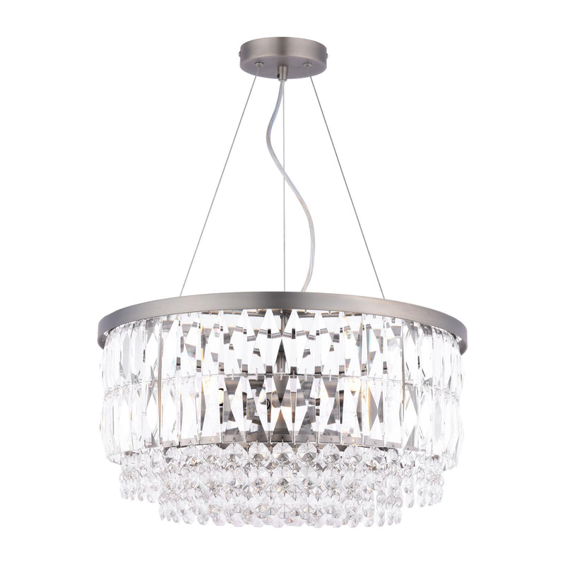 Laura Ashley Rhosill 4 Light Pendant Crystal and Aged Pewter • LA3756466-Q