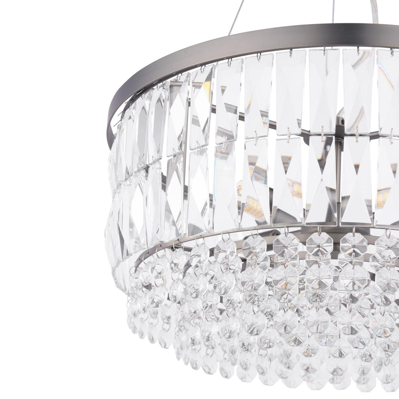 Laura Ashley Rhosill 4 Light Pendant Crystal and Aged Pewter • LA3756466-Q
