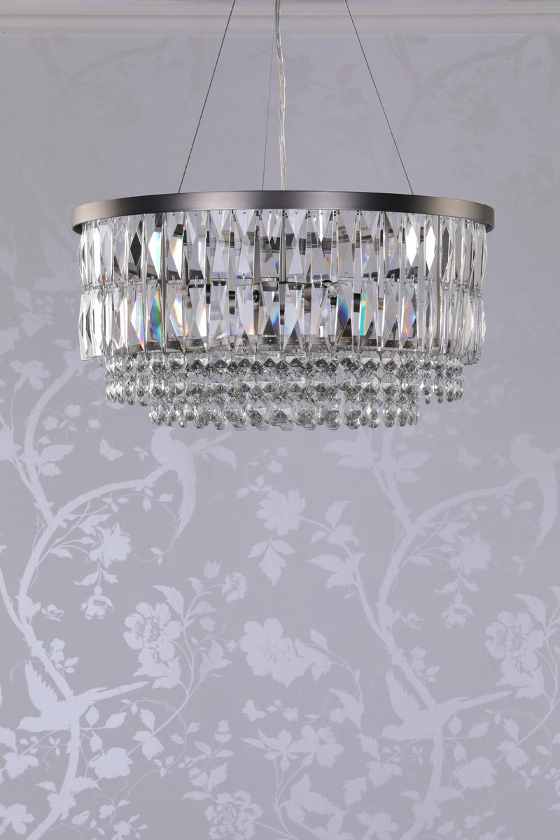 Laura Ashley Rhosill 4 Light Pendant Crystal and Aged Pewter • LA3756466-Q