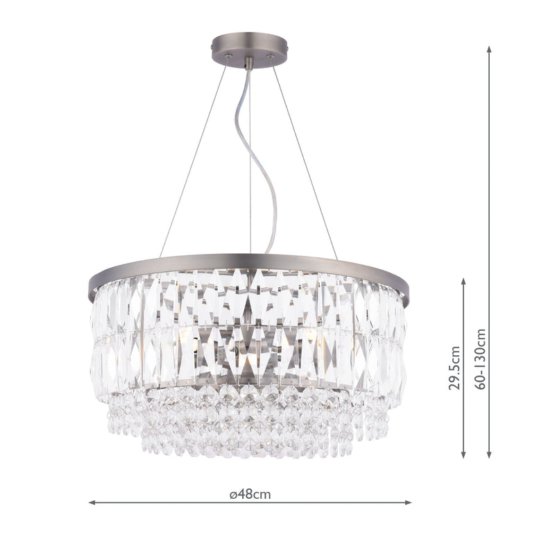 Laura Ashley Rhosill 4 Light Pendant Crystal and Aged Pewter • LA3756466-Q