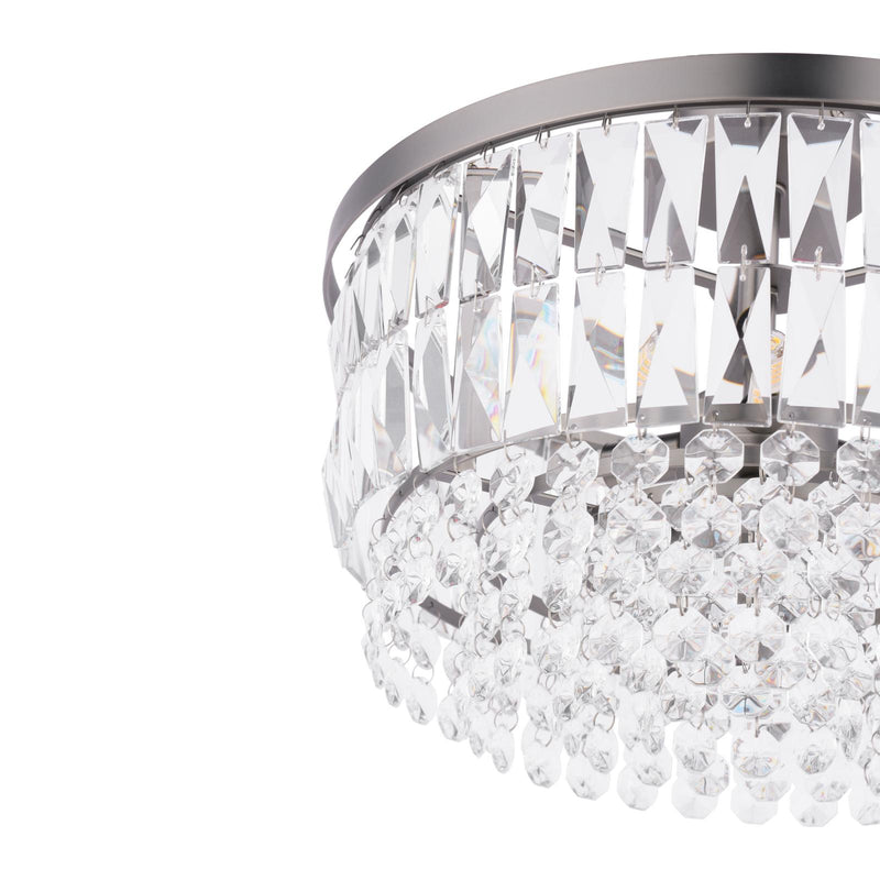 Laura Ashley Rhosill 3 Light Semi-Flush Crystal and Aged Pewter • LA3756467-Q
