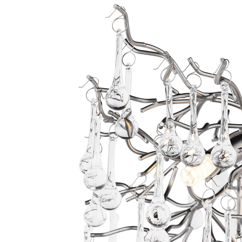 Laura Ashley Willow 3 Light Semi-Flush Satin Pewter and Crystal • LA3756468-Q