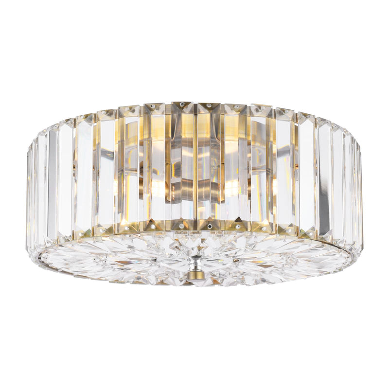 Laura Ashley Fernhurst Large 3 Light Flush Crystal and Antique Brass • LA3756472-Q