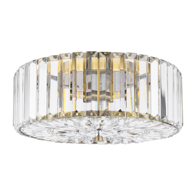 Laura Ashley Fernhurst Large 3 Light Flush Crystal and Antique Brass • LA3756472-Q