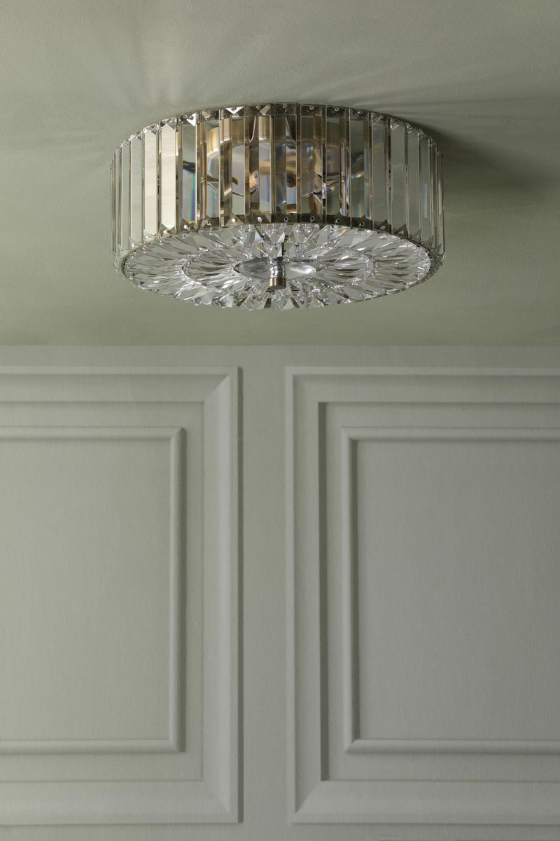 Laura Ashley Fernhurst Large 3 Light Flush Crystal and Antique Brass • LA3756472-Q