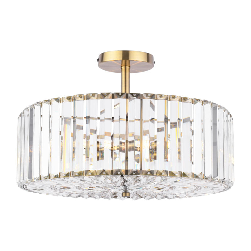 Laura Ashley Fernhurst 4 Light Semi-Flush Crystal and Antique Brass • LA3756473-Q