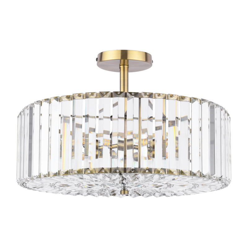 Laura Ashley Fernhurst 4 Light Semi-Flush Crystal and Antique Brass • LA3756473-Q